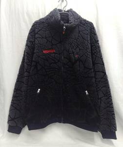 Supreme Spyder Web Polar Fleece シュプリーム スパイダーウェブ ポーラー フリース ジャケット グレー ブラック XL 店舗受取可