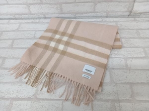 BURBERRY バーバリー カシミヤ100％ ピンクベージュ チェック ストール マフラー レディース