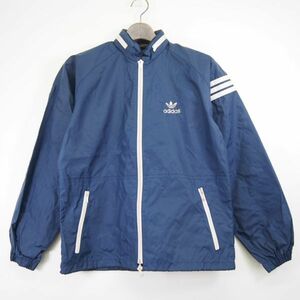 80s アディダス adidas ADS-200 ナイロンジャケット デサント(S)ネイビー/550