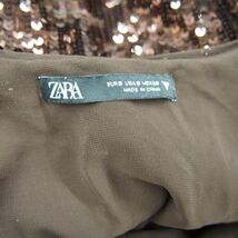 ザラ ZARA スパンコール ホルタ―ネックデザイン ドレス ワンピース パーティー(S)ブラウン系_画像6
