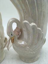 【1円スタート】KATOKOGEI 花瓶 ２点セット 白鳥 保管品 花入れ フラワーベース 陶器 ホワイト レトロ ギフト 日本製 DM1107L_画像4