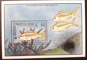 英領ヴァージン 魚(1種小型シート) MNH