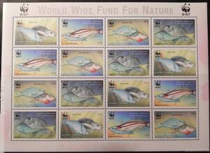 グレナダ・カリアクー 魚(WWF)(4種(16枚)シート) MNH