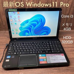 MY11-122 激安 OS Windows11Pro ノートPC TOSHIBA dynabook T552/37GB Core i3 メモリ4GB HDD320GB 中古