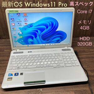 MY11-129 激安 OS Windows11Pro ノートPC TOSHIBA dynabook T560/58AW Core i7 メモリ4GB HDD320GB 中古