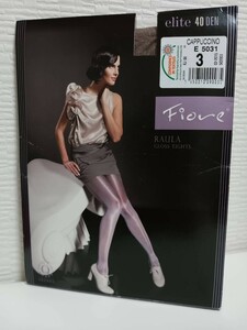 新品【FIORE】RAULA GLOSS TIGHTS☆超光沢 サテングロス 綿マチ付きオールスルー パンティストッキング Made in EU カプチーノ ☆ 。*゜