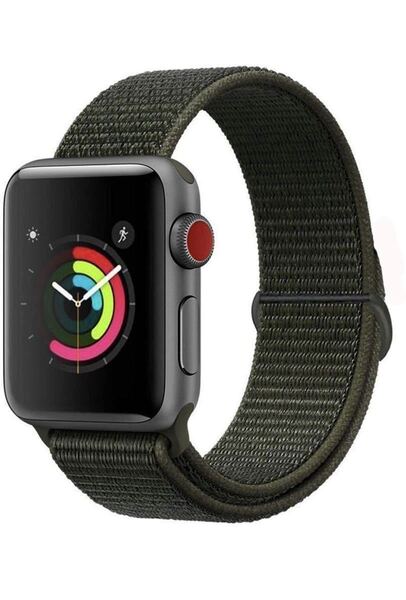 Apple アップルウォッチバンド 38/40/41mm ナイロンバンド 交換ベルト 替えベルト シリーズ2345678SE対応 マジクテープ グリーン緑