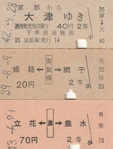 N034.【ジャンク品B券2等：関西近畿圏】京都から大津、英賀保、灘【8423】