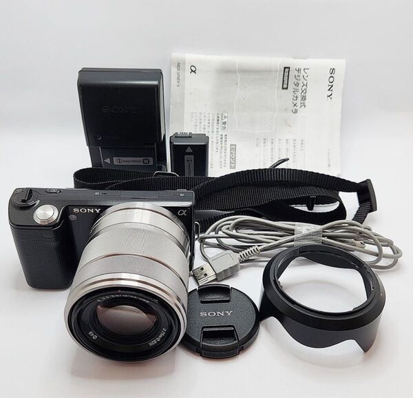 TO1 ソニー SONY NEX-5 + SONY E 18-55mm F3.5-5.6 レンズ 付属品有 稼働品 SONY