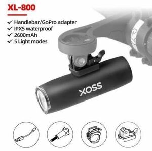 【新品】XOSS LED 自転車ヘッドライト USB充電式 800ルーメン XL800 超軽量アルミニウム ロードバイク 本体125g！