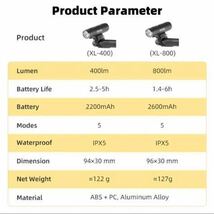 【新品】XOSS LED 自転車ヘッドライト USB充電式 800ルーメン XL800 超軽量アルミニウム ロードバイク_画像6