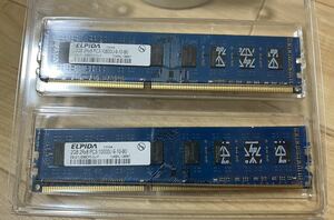 メモリ ELPIDA 2GB 2R×8 PC3-10600U-9-10-B0