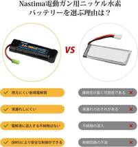 NASTIMA 電動ガン バッテリー 8.4V 1300mAh エアガン ニッケル水素バッテリー【2個セット】東京マルイ対応 次世_画像4