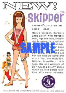 ●394F　1963年のレトロ広告　 スキッパー 　バービー　マテル