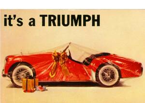 *1957 year. automobile advertisement Triumph TR3 it's a TRIUMPH