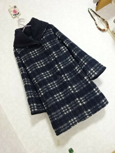 ☆高島屋/TAKASHIMYA　チェックが大人可愛い良質美形コート9号☆