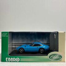 EBBRO 1/43 TOYOTA 2000GT Late version 1968年 エブロ トヨタ ブルーメタリック 後期型 ホワイト ミニカー モデルカー 旧車 MF10 国産名車_画像2