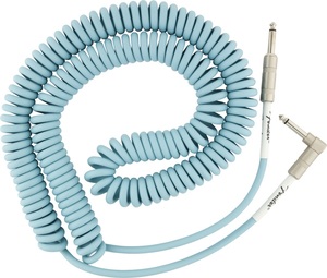 Fender フェンダー コイルケーブル　カールケーブル シールド 9m Original Series Coil Cable, Straight-Angle, 30', Daphne Blue