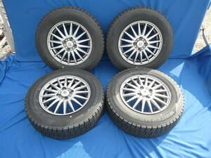 深溝♪ ダンロップ ウインターマックス WM02 185/70R14 14インチ 5.5J +50 4穴 PCD100 スタッドレス 21年製 フリード アクア すぐ履けます