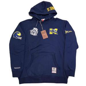 U313 未使用 定価1.8万 B品 Mitchell＆Ness ミッチェルアンドネス メンズ 【Lサイズ】 ミシガン フリースフーディ パーカー B814