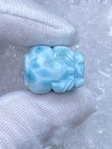 即決 1212e637 天然石★【10Aラリマー】★手彫り貔貅 17.9x14.3mm (穴開け無料）（新品）_画像3