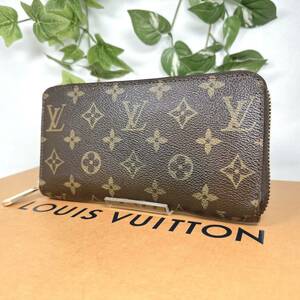 1円 ルイヴィトン LOUIS VUITTON モノグラム ジッピー ラウンドファスナー 長財布 M60017 シリアルナンバー CA1025 男女兼用