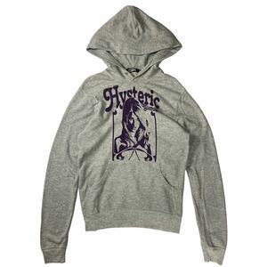 HYSTERIC GLAMOUR ヒステリックグラマー プルオーバー パーカー フーディ スウェット グレー×パープル M