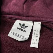 adidas originals アディダスオリジナルス ロゴ フルジップパーカー フーディ バーガンディ M 裏起毛_画像4