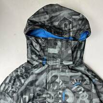 【美品】 QUIKSILVER クイックシルバー スキーウェア スノボウェア 総柄 撥水 グレー XS 古着_画像3