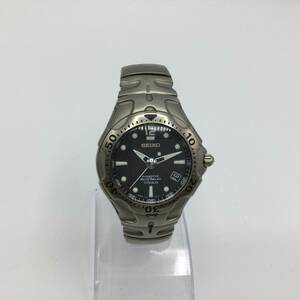 S7★【稼働品】SEIKO セイコー KINETIC キネティック AUTO RELAY オートリレー 5J22-0B80 デイト メンズ腕時計 純正ベルト 現状品 ★