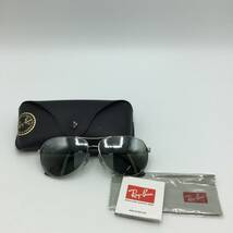 S57★ Ray-Ban レイバン RB8313 ティアドロップ型 サングラス 61□31 ブラックカラー 保存ケース クロス付き 現状品 ★_画像1