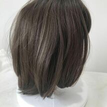 394 フルウィッグ ワンカールセミディ アッシュブラウン 医療用 自然 かつら　コスプレ　女装　変装　wig 韓国　ミディアムヘアー　肩上_画像8