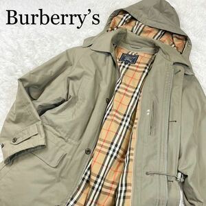 極美品 バーバリーズ モッズコート ノバチェック BURBERRY ダウンライナー カーキ ミリタリー ヴィンテージ 英国 希少品 Lサイズ 古着