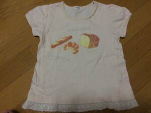 [F*M*D] T-shirt * short sleeves * bread pattern * cream color *120 centimeter * girl oriented 