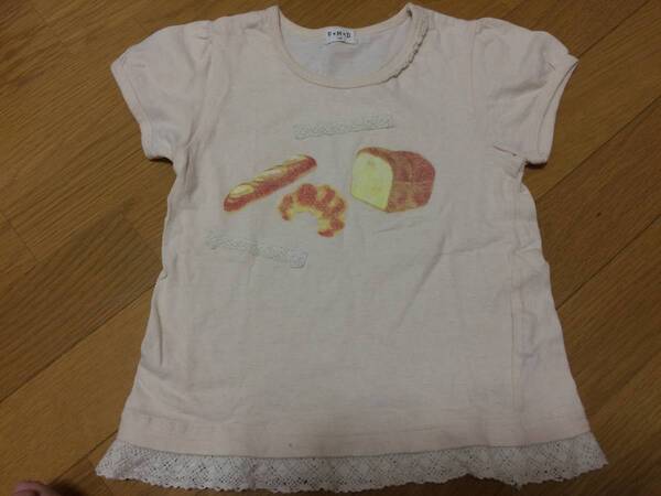 【F*M*D】Tシャツ☆半袖☆パン柄☆クリーム色☆120センチ☆女の子向け