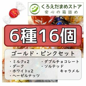 【箱詰・スピード発送】GP 6種16個 リンツ リンドール アソート チョコレート ジップ袋詰 ダンボール箱梱包 送料無料 くろえだまめ a