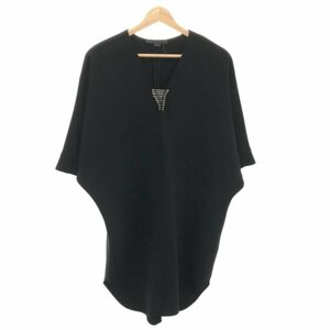 ALEXANDER WANG アレキサンダーワン ピンデザインVネックワンピース ブラック サイズ:0 レディース ITUDZT6SMMF0