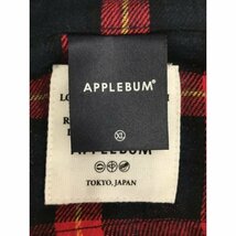 APPLEBUM アップルバム ロゴプレートチェックネルシャツ レッド サイズ:XL メンズ ITIWWYEAGQQE_画像3