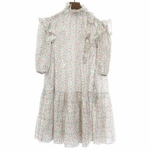 MAISON KITSUNE メゾンキツネ 22SS OLY FLOUNCE PUFF DRESS LIBERTY 総柄ドレスワンピース サイズ:34 レディース ITUB7NIFPCVE