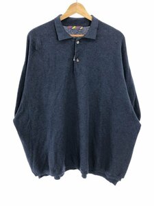 is-ness イズネス KNITTED BIG POLO ビッグサイズニットポロシャツ ネイビー M IT94ZHHTGP8G