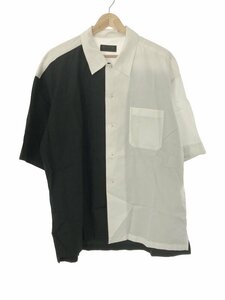 s'yte by Yohji Yamamoto サイト バイ ヨウジヤマモト バイカラー半袖シャツ ブラック×ホワイト 3 ITD8XZH0W2NM