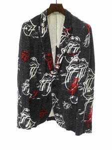 COMME des GARCONS HOMME PLUS×ROLLING STONES 2006SS レーヨンジャガードテーラードジャケット グレー S ITAZKIJ492MW