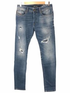 DIESEL D.N.A. ディーゼル SLEENKER SLIM SKINNY ダメージリペア加工ストレッチスキニーデニムパンツ インディゴブルー 29 ITPG19AW3Z00