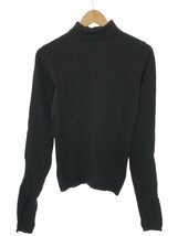 ANN DEMEULEMEESTER アンドゥムルメステール コットンウールフリース ハイネックカットソー ブラック 40 IT1FQ5UJLG52_画像2