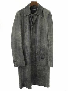 RAF SIMONS Raf Simons 2002AW Virginia Creeper Lether Coat leather coat gray 48 ITV6YEWK2972