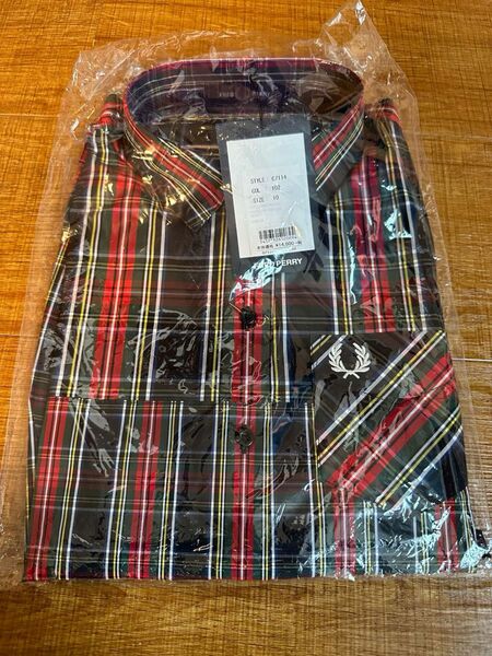 FRED PERRY 未開封　タグ付き　長袖 TARTAN SHIRT BLACK