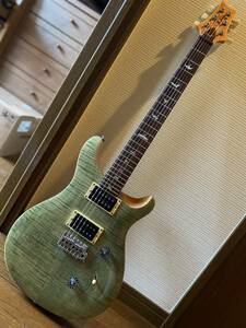 ☆良品です☆PRS SE Custom 24 Trampas Green☆Paul Reed Smith筆記体ロゴ☆