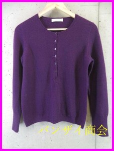 1111s17◆良品◆カシミヤ100％◆UNIQLO ユニクロ ヘンリーネック カシミヤニットセーター L/カーディガン/ジャケット/ゴルフ/レディース