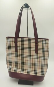 バーバリー BURBERRY トートバッグ ノバチェック　レザー キャンバス