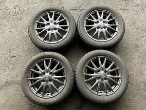 ★中古美品★4本セット Weds ウェッズ SHAKEDOWN VS 14インチ 4.5J+45 PCD100 4穴 4H TOYOスタッドレスタイヤ155/65R14 2017年製付き)倉b